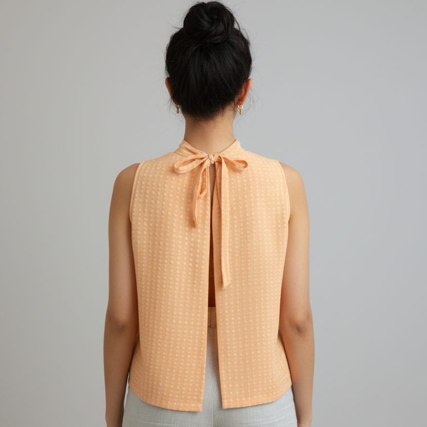 Back view of Kesar cotton voile halter top