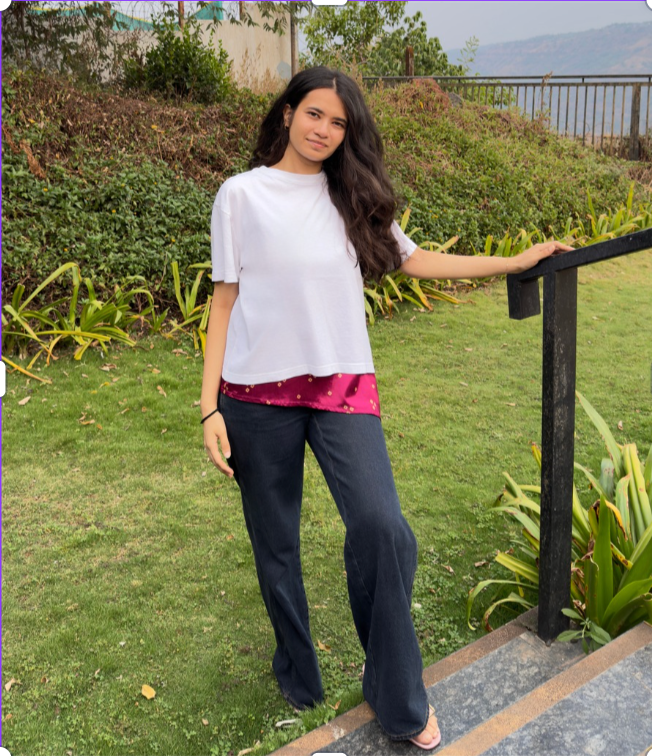 Purple Asymmetrical Top with Tee