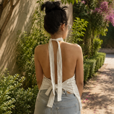 Chaandni Dori - White Cotton Halter